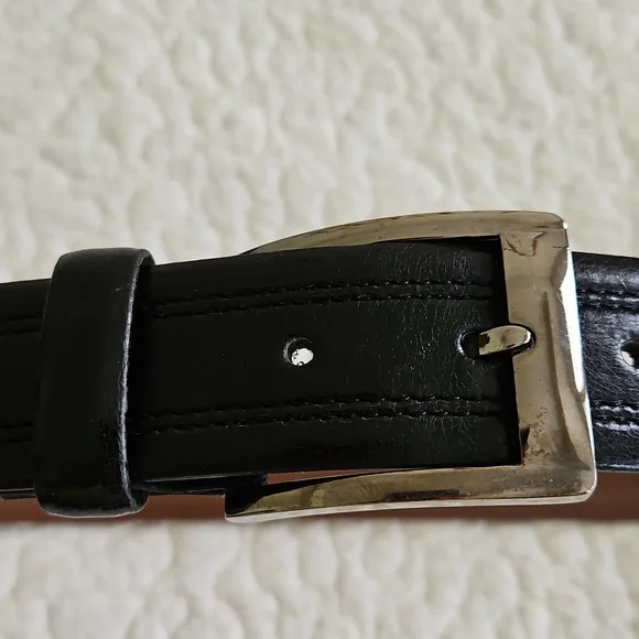 BOSCA Men's Black Leather Dress Belt Sz 36 - Picture 2 of 13